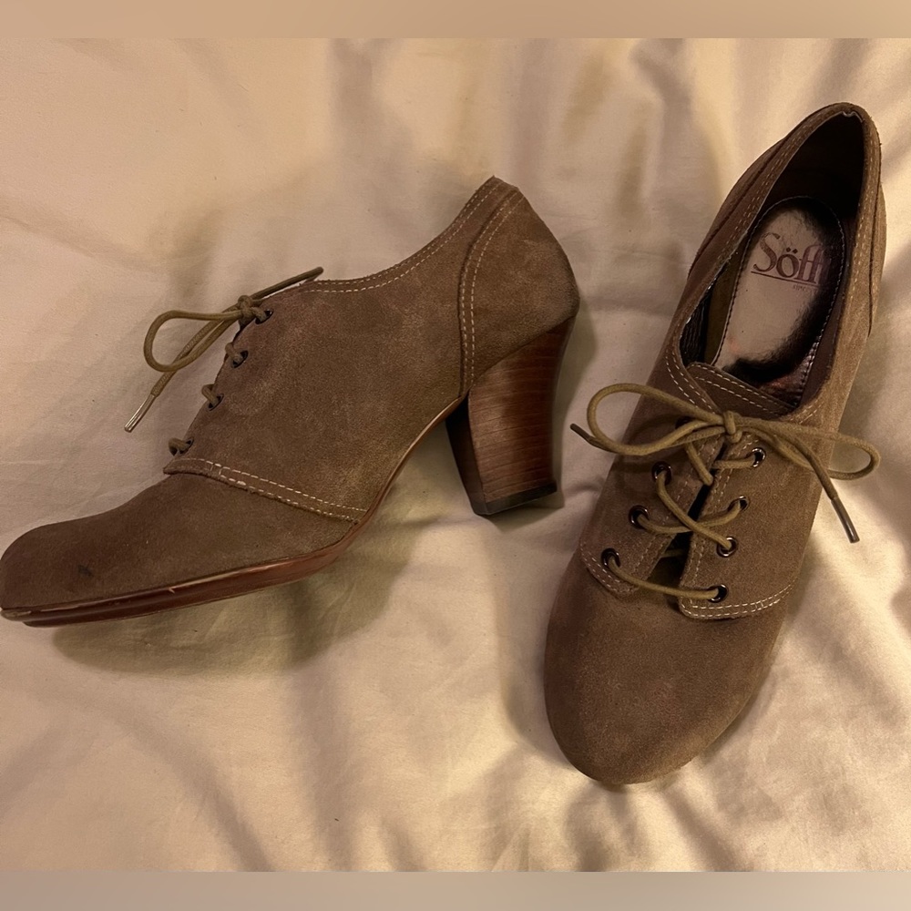 Sofft leather lace-up retro booties.
